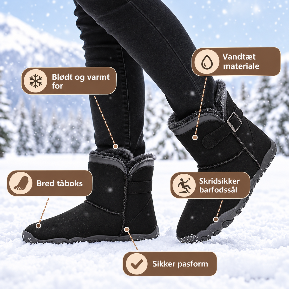 Minimalistisk vintersko med skridsikker sål
