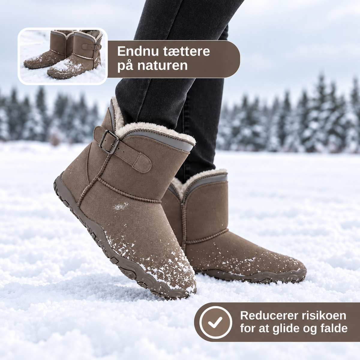 Minimalistisk vintersko med skridsikker sål